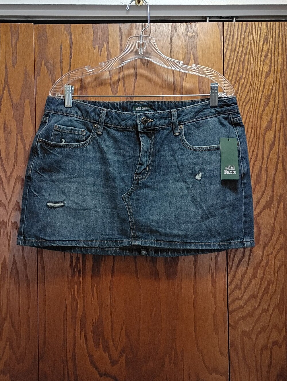 wild fable blue distressed denim mini skirt